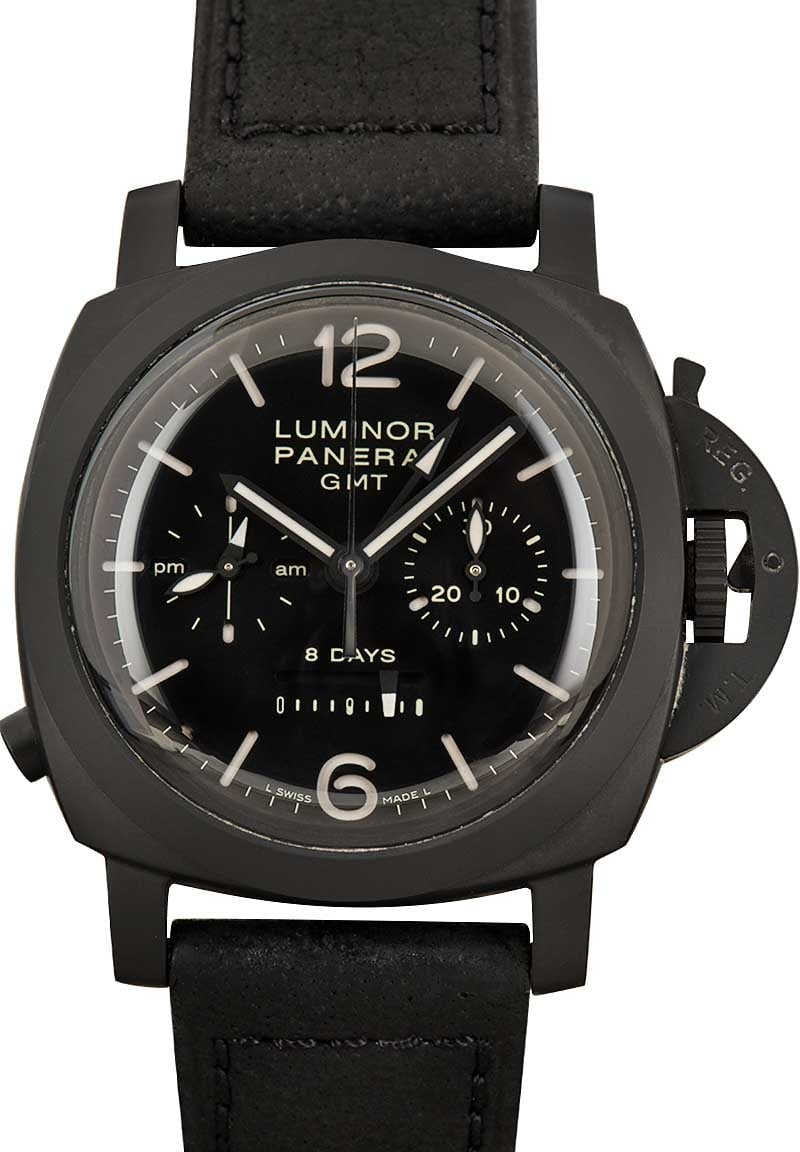 HandMade The Panerai Luminor Chrono Monopulsante 8 Days GMT Black Ceramic