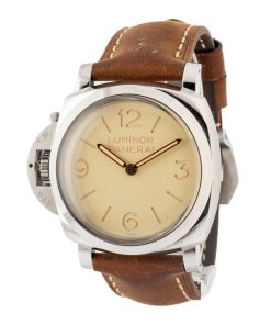 Alternative view of HandMade The Panerai Luminor Left-Handed PAM01075 Beige Dial