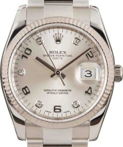 HandMade The Rolex Date 115234 Silver Arabic Diamond Dial