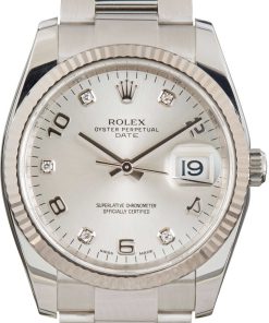 HandMade The Rolex Date 115234 Silver Arabic Diamond Dial
