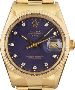 HandMade The Rolex Date 15037 Blue Diamond Dial