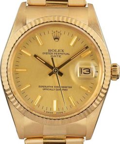 HandMade The Rolex Date 15038 Yellow Gold Oyster