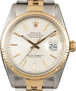 HandMade The Rolex Datejust 16013 Silver Tapestry Index Dial