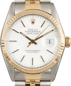 HandMade The Rolex Datejust 16013 White Index Dial Two Tone Jubilee