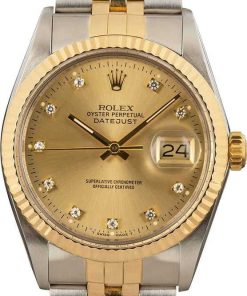 HandMade The Rolex Datejust 16013 Champagne Diamond Dial