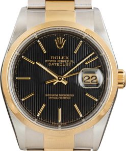 HandMade The Rolex Datejust 16203 Black Tapestry Dial