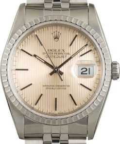 HandMade The Rolex Datejust 16220 Silver Tapestry Dial