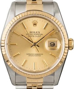 HandMade The Rolex Datejust 16233 Champagne Dial Two Tone Watch