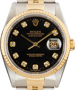 HandMade The Certified Rolex Datejust 16233 Black Diamond Dial