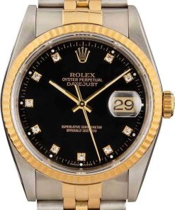 HandMade The Rolex Datejust 16233 Black Diamond Dial