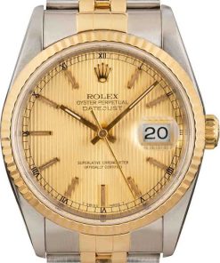 HandMade The Rolex Datejust 16233 Champagne Tapestry Dial