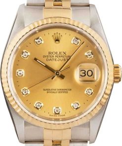 HandMade The Rolex Datejust 16233 Champagne Diamond Dial