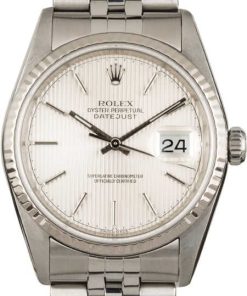 HandMade The Rolex Datejust 16234 Silver Tapestry Dial