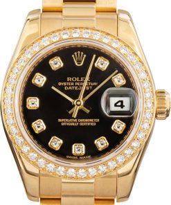 HandMade The Ladies Rolex Datejust 179138 Black Diamond Dial