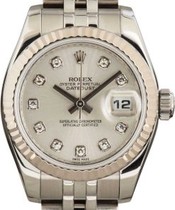 HandMade The Ladies Rolex Datejust Silver Diamond Dial 179174