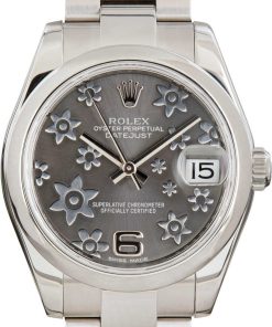 HandMade The Lady Rolex Datejust 31 Slate Floral Dial 178240 Stainless Steel