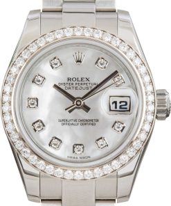 HandMade The Rolex Datejust 26 Ref 179384 Mother of Pearl Diamond Dial