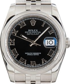 HandMade The Rolex Datejust 36 Black Roman Dial Ref 116200