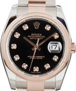 HandMade The Rolex Datejust 116201 Black Diamond Dial