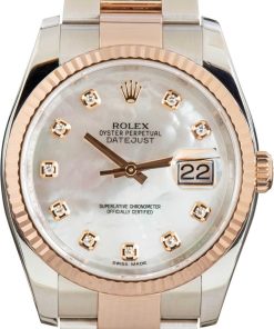 HandMade The Rolex Datejust 36 Ref 116231 Mother of Pearl Diamond Dial