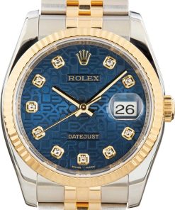 HandMade The Rolex Datejust 36 ref 116233 Blue Jubilee Diamond Dial