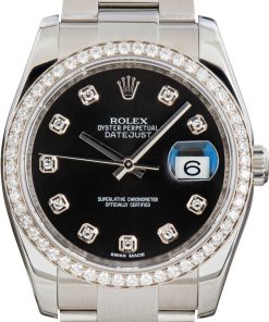 HandMade The Rolex Datejust 36 Ref 116244 Black Diamond Dial