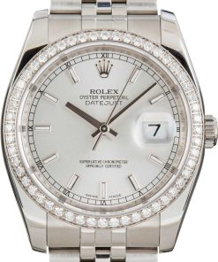 HandMade The Rolex Datejust 116244 Stainless Steel Silver Index Dial