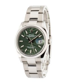 Alternative view of HandMade The Rolex Datejust 126200 Green Palm Motif Dial