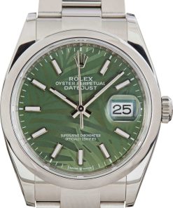 HandMade The Rolex Datejust 36 126200 Green Palm Motif Dial