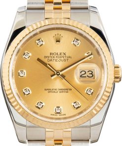 HandMade The Rolex Datejust 36 116233 Champagne Diamond Dial