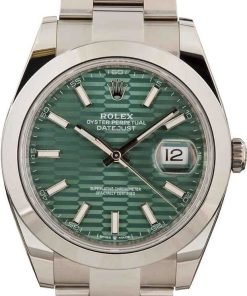 HandMade The Rolex Datejust 41 Ref 126300 Mint Green Fluted Motif Dial