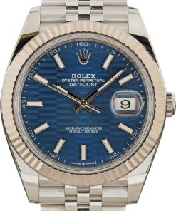 HandMade The Rolex Datejust 41 Ref 126334 Blue Fluted Motif Dial