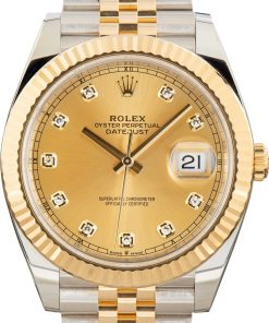 HandMade The Rolex Datejust 41 Ref 126333 Champagne Diamond Dial