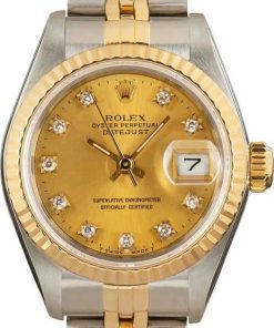 HandMade The Ladies Rolex Datejust 69173 Champagne Diamond Dial