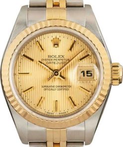 HandMade The Lady Rolex Datejust 69173 Champagne Tapestry Dial
