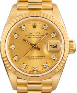 HandMade The Ladies Rolex Datejust President 69178 Diamonds