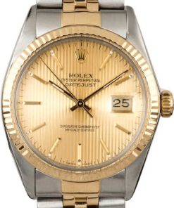 HandMade The Rolex Datejust 16013 Champagne Tapestry Index Dial