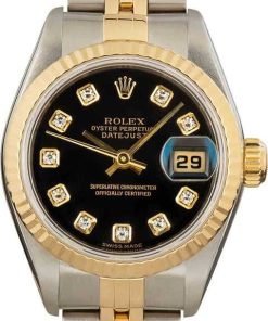 HandMade The Rolex Datejust 79173 Black Dial Two Tone Jubilee