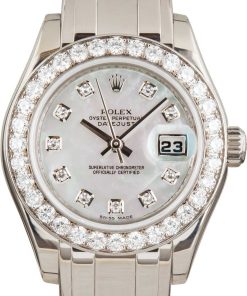 HandMade The Rolex Datejust Pearlmaster Ref 80299 Mother of Pearl Diamond Dial