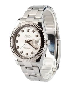 Alternative view of HandMade The Rolex Datejust II 116334 Silver Diamond Dial
