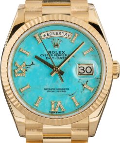 HandMade The Rolex Day-Date 36 ref 128238 Turquoise Diamond Dial