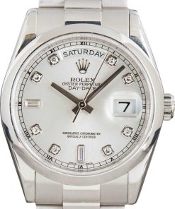 HandMade The Rolex Day-Date 36 Ref 118206 Silver Diamond Dial