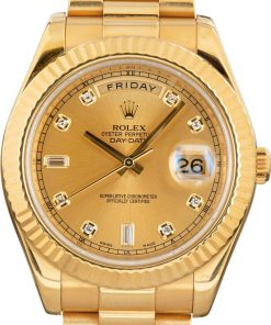 HandMade The Rolex Day-Date II ref 218238 Champagne Diamond Dial