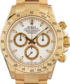 HandMade The Rolex Daytona 116528 White Dial Yellow Gold Oyster