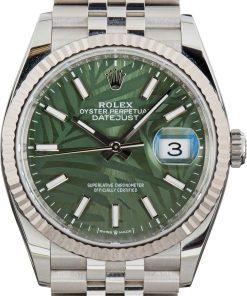 HandMade The Rolex Datejust 36 Ref 126234 Green Palm Motif Dial