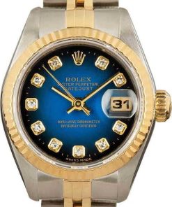 HandMade The Ladies Rolex Datejust 69173 Blue Diamond Dial