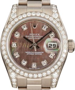HandMade The Ladies Rolex Datejust 179159 Dark Mother of Pearl Dial