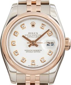 HandMade The Ladies Rolex Datejust Ref 179161 White Diamond Dial