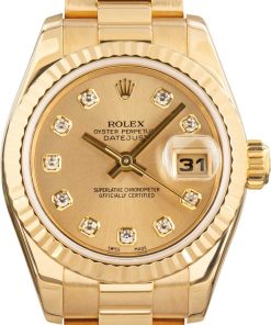 HandMade The Rolex Datejust ref 179178 Champagne Diamond Dial