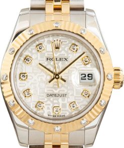 HandMade The Ladies Rolex Datejust 179313 Silver Jubilee Diamond Dial